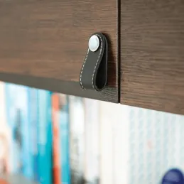 Bouton de meuble CASE / Cuir noir