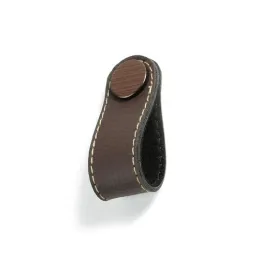 Poignée bouton CASE / Cuir marron
