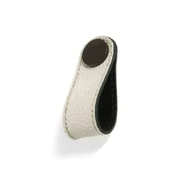 Poignée bouton CASE / Cuir blanc