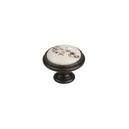 Poignée bouton en céramique HOPE Mini / Marron