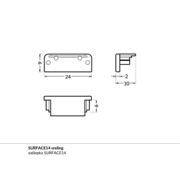 Kit d’embouts pour profilé SURFACE14 / Paire