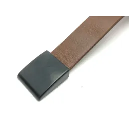 Poignée en cuir LEATY / Cuir noir-marron