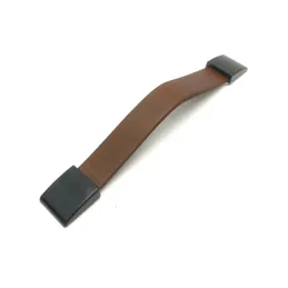 Poignée en cuir LEATY / Cuir noir-marron