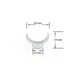 Bouton de meuble BLANCA / Noir – Porcelaine blanche