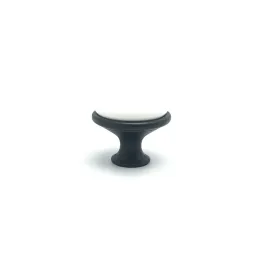 Bouton de meuble BLANCA / Noir – Porcelaine blanche