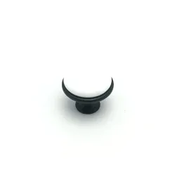 Bouton de meuble BLANCA / Noir – Porcelaine blanche