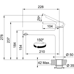 Robinet Franke FP 0095 CENTRO/ Noir mat