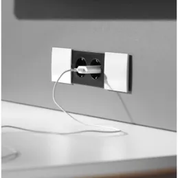 Prise encastrable BACHMANN DUE 2 x 230 V / Blanche
