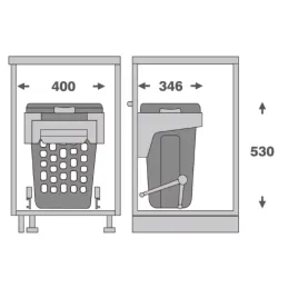 Panier à linge de salle de bain basculant 48 L / Blanc