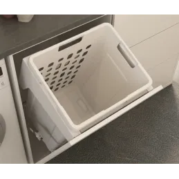 Panier à linge de salle de bain basculant 48 L / Blanc