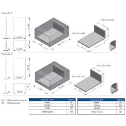 Tiroir avec parois latérales AXIS PRO extra haut 200 mm / Anthracite
