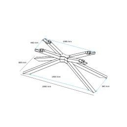 Structure de table OPIUM 2000 / Noir mat