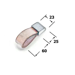 Poignée bouton en cuir LEATY / Nickel foncé – cuir marron