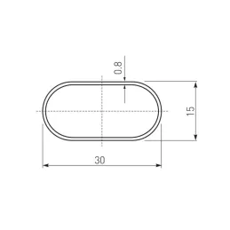 Tringle de penderie ovale / Chrome brillant