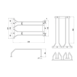 Porte-verres double rangée / Noir mat