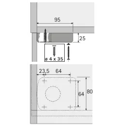 Adaptateur pour pied de socle KORREKT / à visser