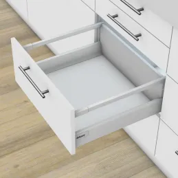 Boîte de cuisine BLUM – Antarobox « D » 224 mm avec barreau TIP-ON / Gris