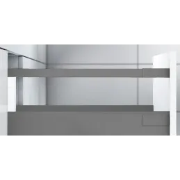 Boîte de cuisine BLUM – Antarobox « D » 224 mm avec barreau TIP-ON / Gris