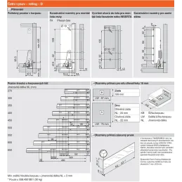 Boîte de cuisine BLUM - Antarobox « D » 224 mm avec barre de crédence TIP-ON / Blanc