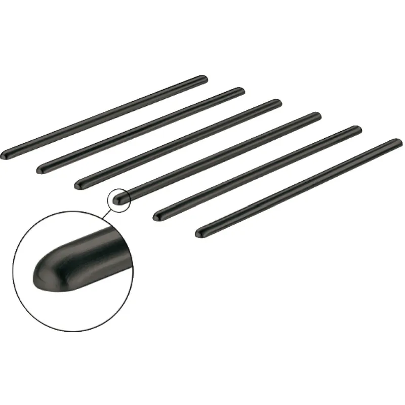 Tige autocollante de support / Noir graphite – lot de 6 pièces