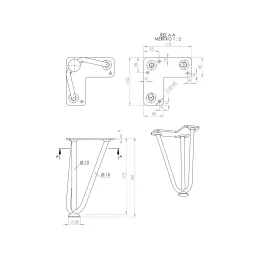 Pied de meuble HAIRPIN MINI / Chrome brillant