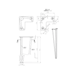 Pied de table HAIRPIN 710 / Blanc