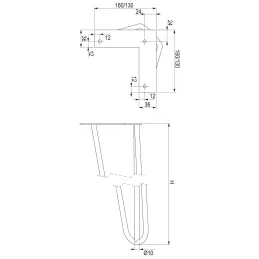 Pied pour table basse HAIRPIN 420 mm / Blanc