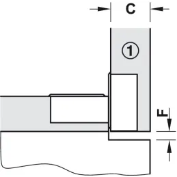 Charnière pour portes pliantes et relevables / Nickel