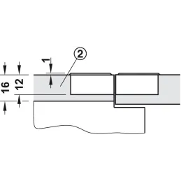 Charnière pour portes pliantes et relevables / Nickel
