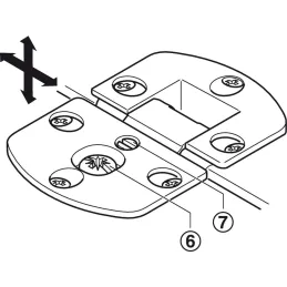 Charnière pour portes pliantes et relevables / Nickel