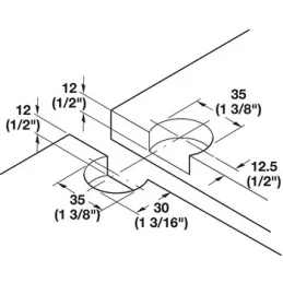 Charnière pour portes pliantes et relevables / Nickel