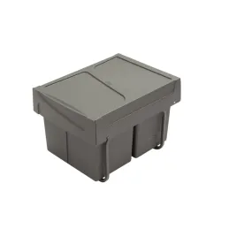 Poubelle coulissante avec fermeture amortie U40 15 + 15 L / Grise