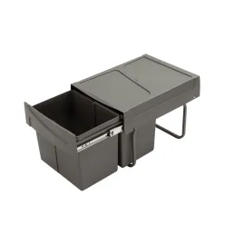 Poubelle coulissante avec fermeture amortie U40 15 + 15 L / Grise