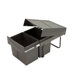 Poubelle coulissante avec fermeture amortie U40 15 + 15 L / Grise
