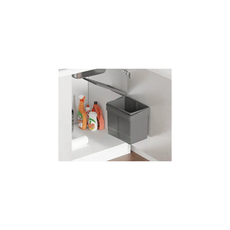 Poubelle à fixer sur la porte UNION SINGLE 15 L / Gris