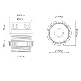 Prise électrique escamotable TETRABOX FRENCH 4x 230V / Aluminium