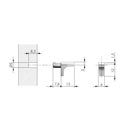 Support d’étagère en verre avec joint IF-K / Nickel - 10 pcs