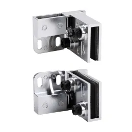 Charnière pour porte en verre sans perçage – paire / Chrome