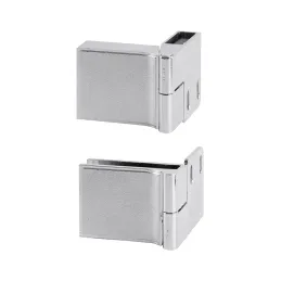 Charnière pour porte en verre sans perçage – paire / Chrome