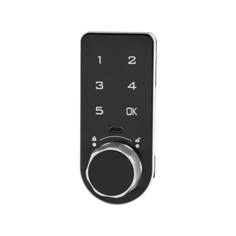 Serrure électrique avec clavier et poignée / noire