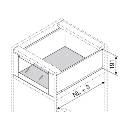 Boîte de cuisine BLUM – Legrabox « C » / Gris