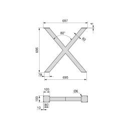 Pieds de table X-CROSS / Blanc mat
