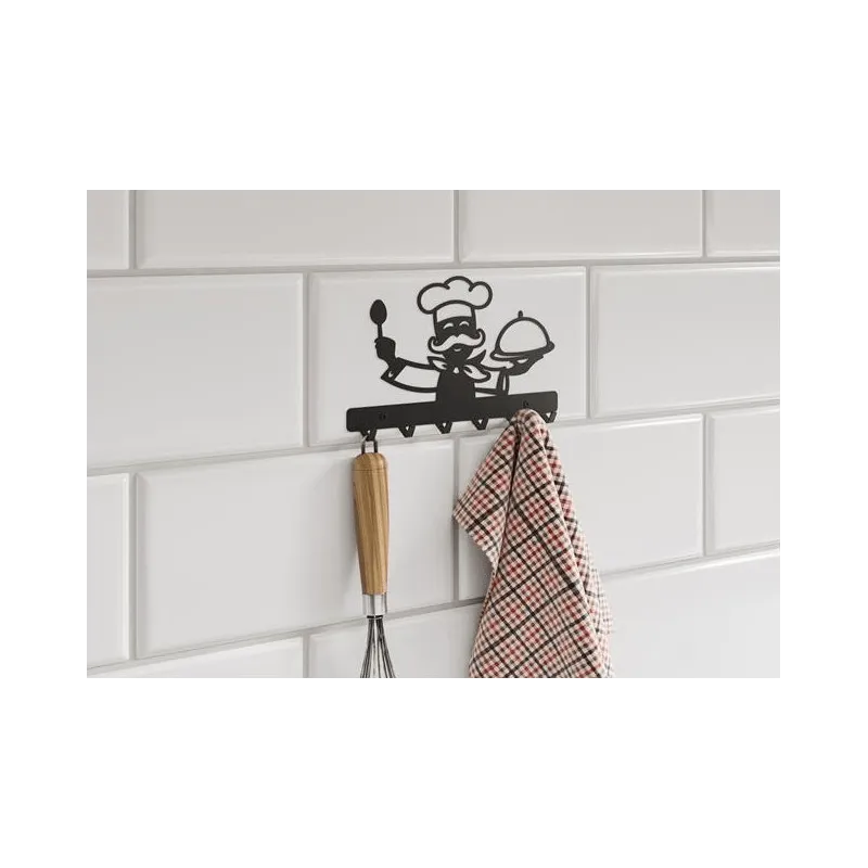 Patère murale CHEF / Noir mat