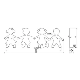 Patère murale KIDS / Noir mat