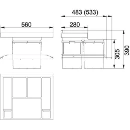 Poubelle FRANKE TROLLEY VARIO 60