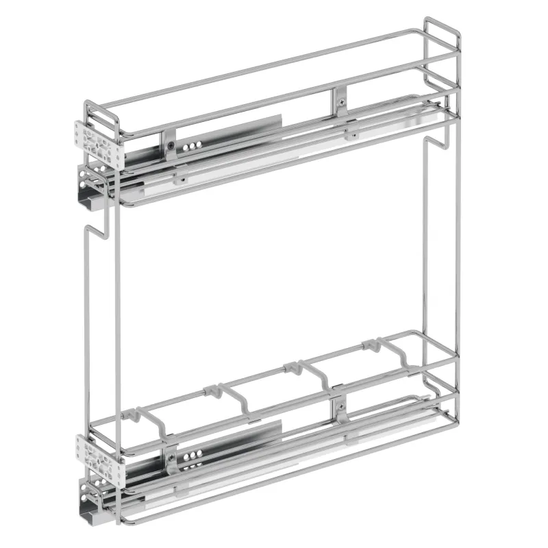 Panier coulissant avec coulisses BLUM et amortissement / Chrome brillant