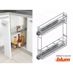Panier coulissant avec coulisses BLUM et amortissement / Chrome brillant