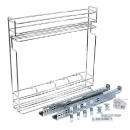 Panier coulissant avec coulisses BLUM et amortissement / Chrome brillant