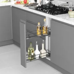 Panier coulissant avec coulisses BLUM et amortissement / Anthracite