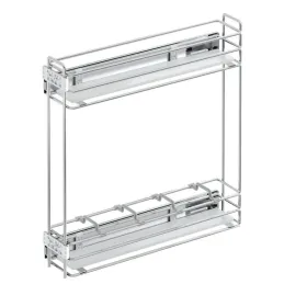 Panier coulissant avec coulisses BLUM et amortissement – Fond plein / Chrome brillant